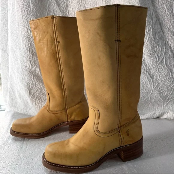Frye Campus Boots 14L Women 8.5 B Banana Iconic Closet Staple Quiet Luxury Boho - Picture 4 of 16